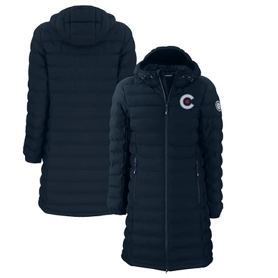 Women's Cutter & Buck Navy Chicago Cubs City Connect Mission Ridge Repreve Eco Insulated Full-Zip Long Puffer Jacket