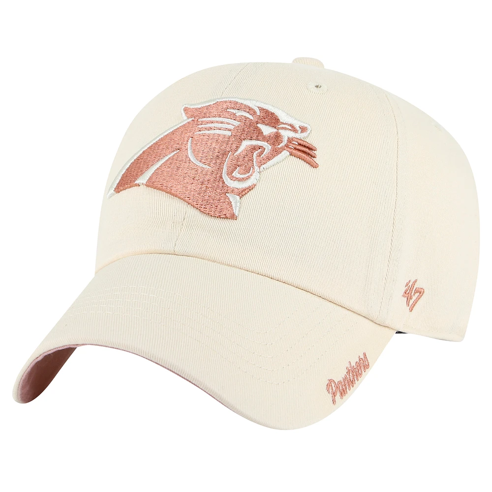Women's '47 Natural Carolina Panthers Ballpark Cheer Clean Up Adjustable Hat
