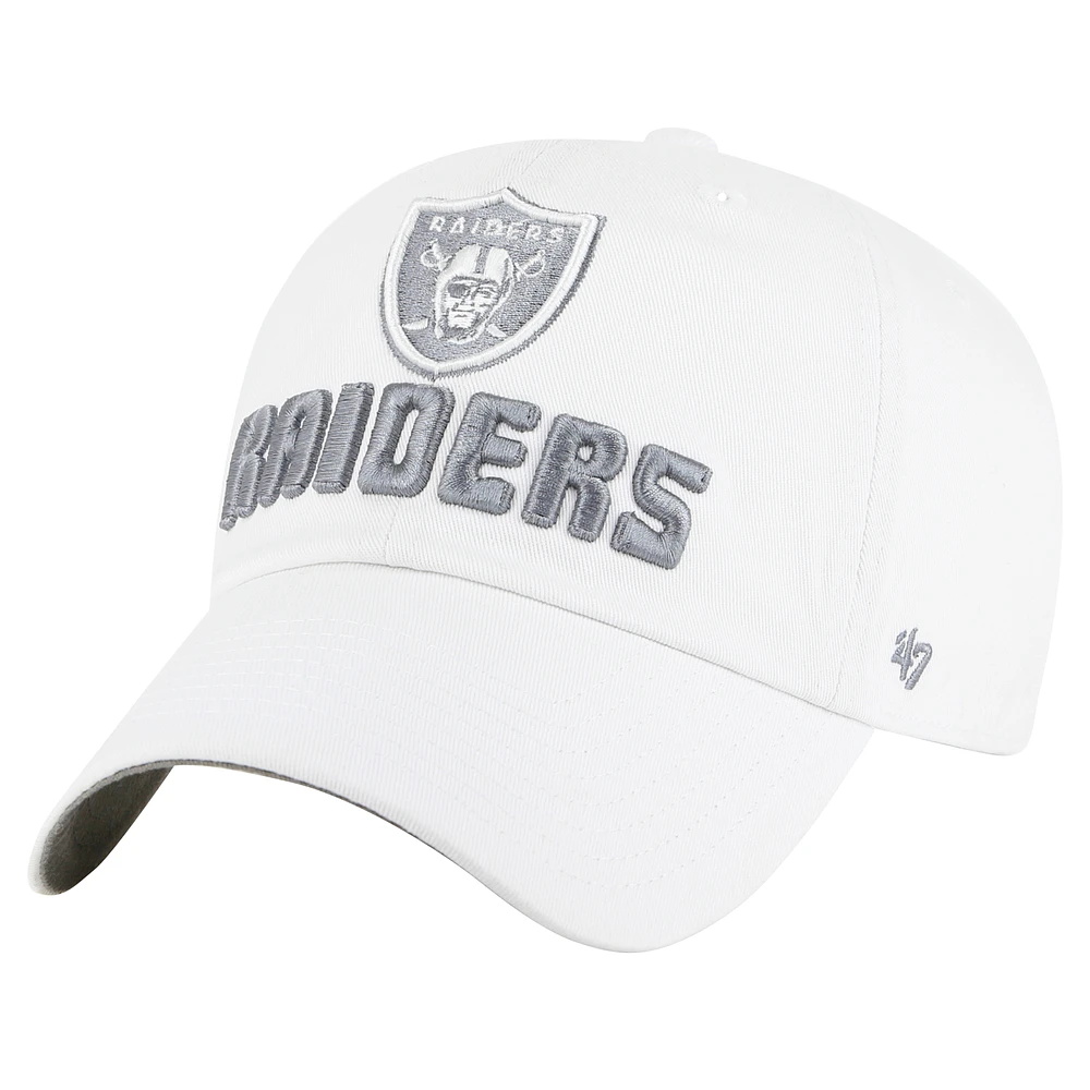 Women's '47 White Las Vegas Raiders Luminace Clean Up Adjustable Hat