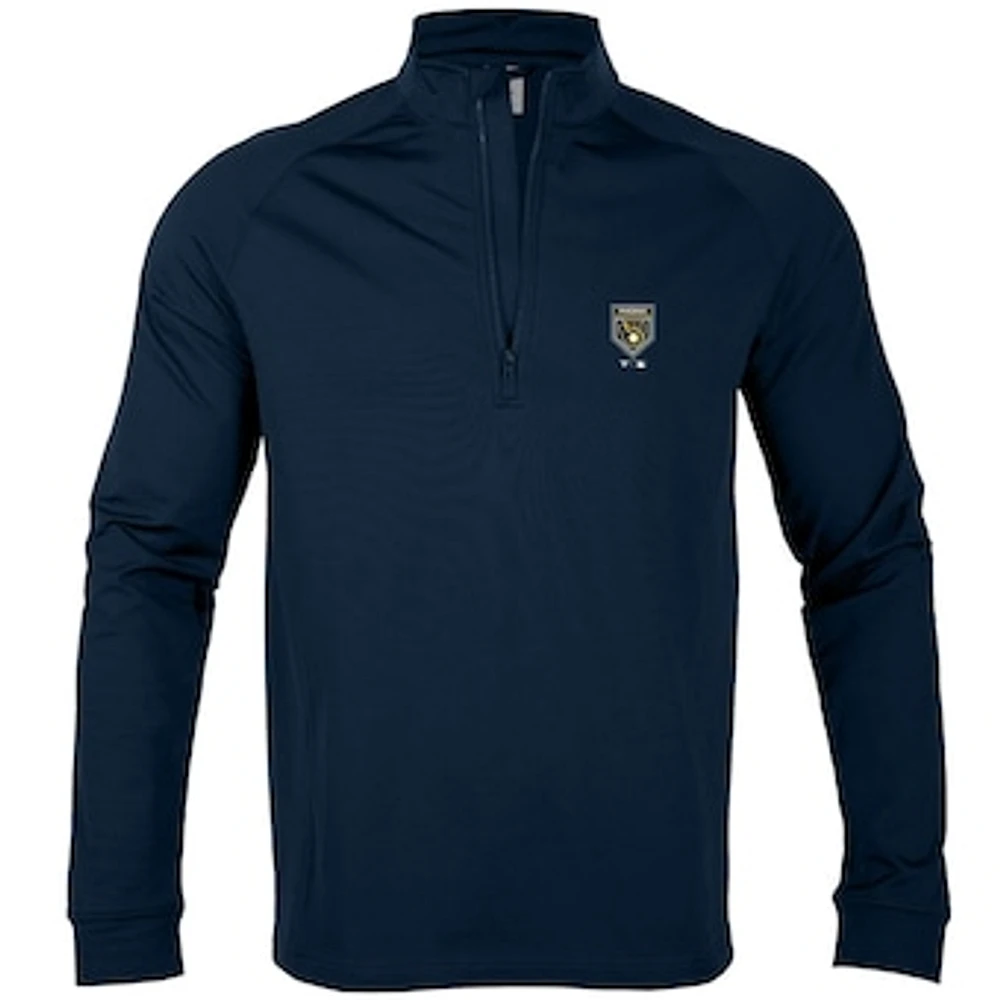 Men's Levelwear Navy Milwaukee Brewers 2024 Spring Training Calibre Raglan Quarter-Zip Top