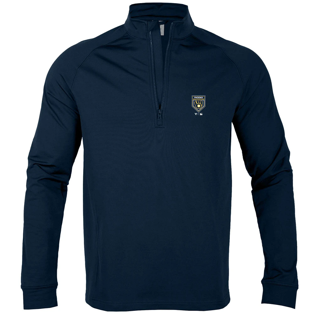 Men's Levelwear Navy Milwaukee Brewers 2024 Spring Training Calibre Raglan Quarter-Zip Top