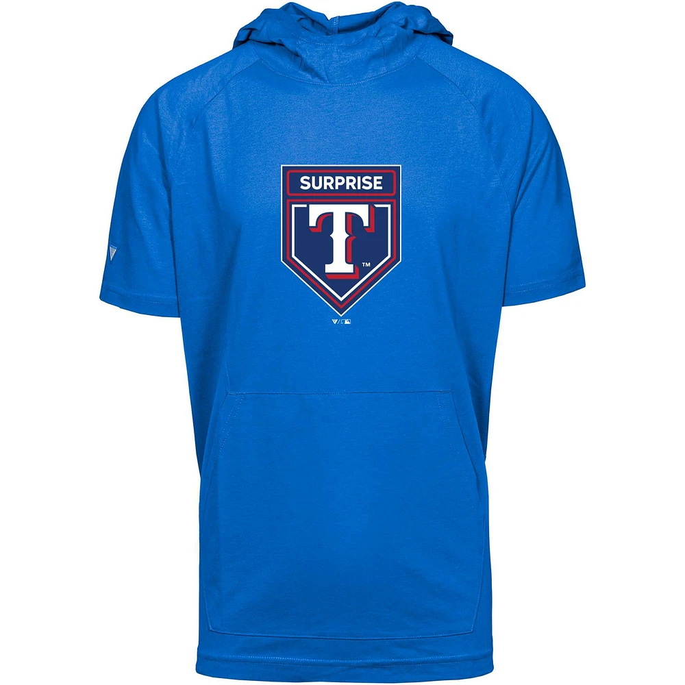 Men's Levelwear Royal Texas Rangers 2024 Spring Training Raglan Short Sleeve Phase Hoodie