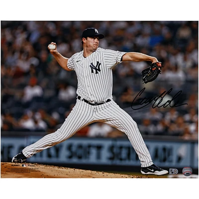 Gerrit Cole New York Yankees Autographed 16" x 20" White Jersey Pitching Photograph