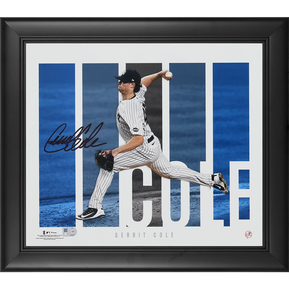Gerrit Cole New York Yankees Autographed Framed 12.5" x 14.5" Player Panel Collage
