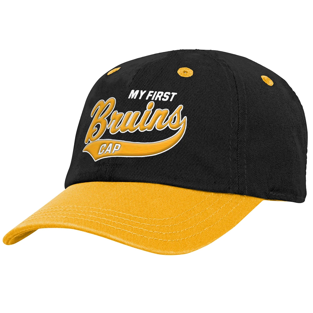 Infant Black Boston Bruins My First Tail Sweep Slouch Flex Hat