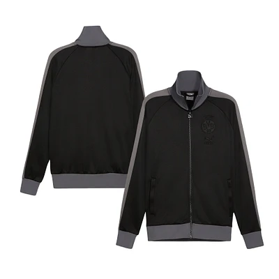 Men's Puma Black Borussia Dortmund ftblHeritage T7 Raglan Full-Zip Track Jacket