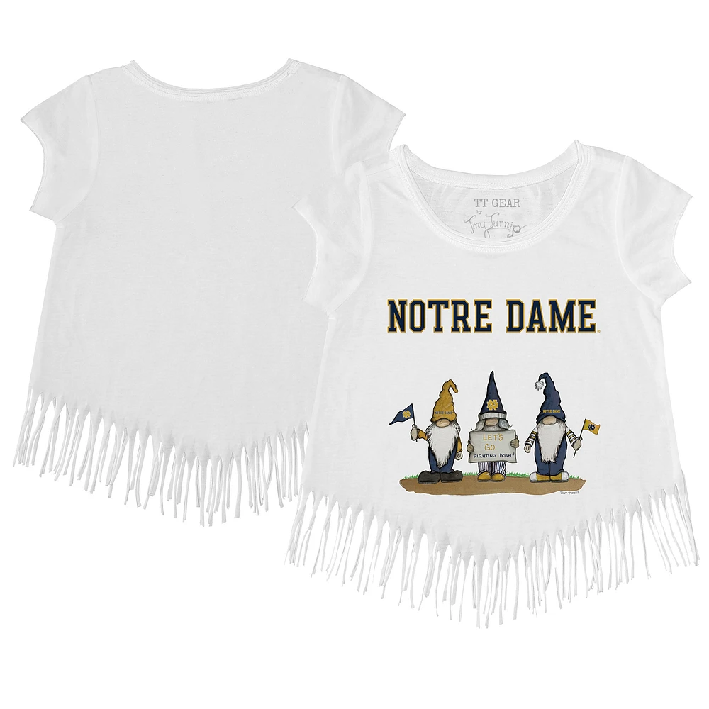 Youth Tiny Turnip White Notre Dame Fighting Irish Gnomes Fringe T-Shirt