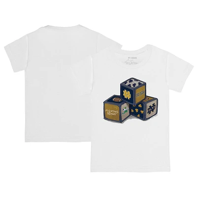 Toddler Tiny Turnip White Notre Dame Fighting Irish Blocks T-Shirt