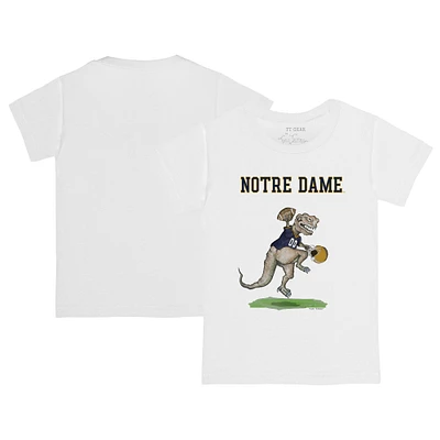 Toddler Tiny Turnip White Notre Dame Fighting Irish T-Rex T-Shirt