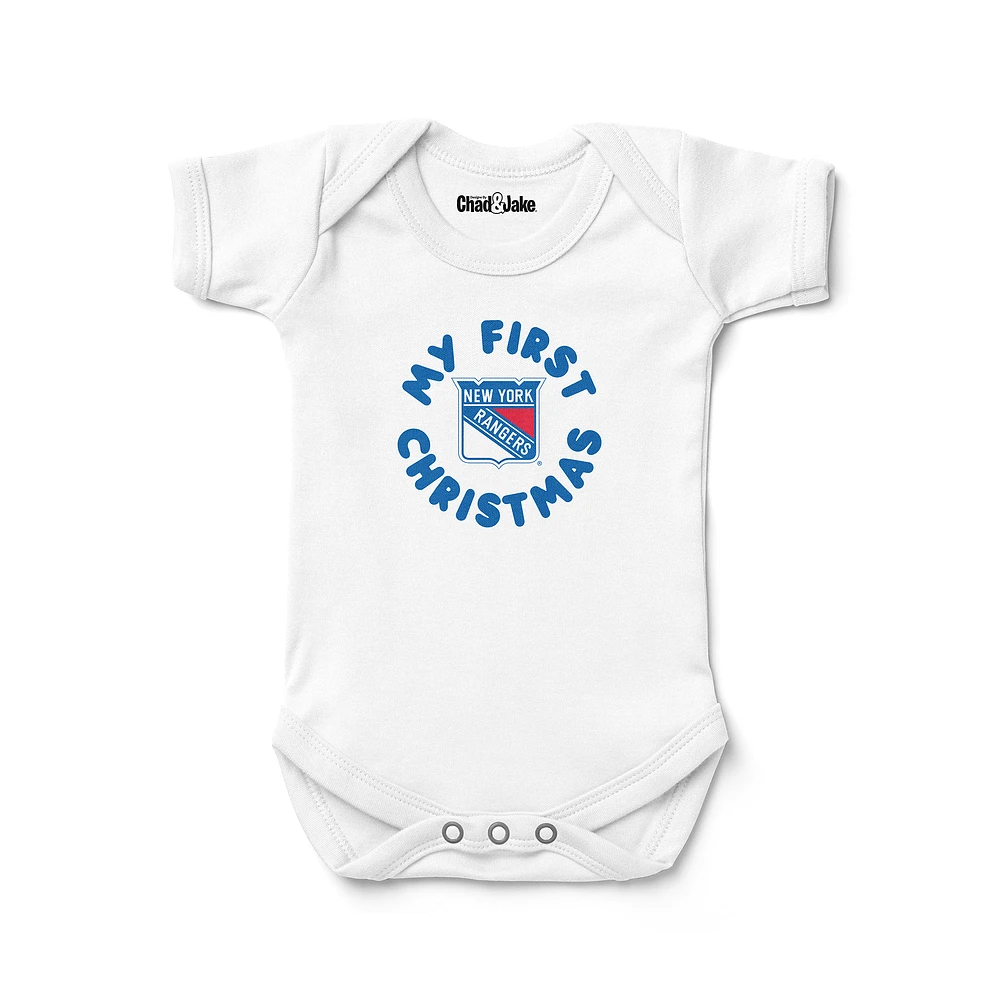 Newborn & Infant Chad Jake White New York Rangers First Christmas Bodysuit