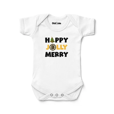 Newborn & Infant Chad Jake White Boston Bruins Jolly Christmas Bodysuit