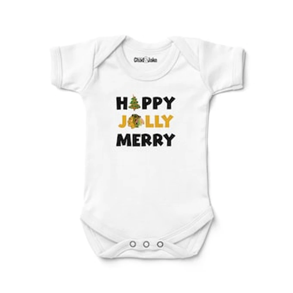 Newborn & Infant Chad Jake White Chicago Blackhawks Jolly Christmas Bodysuit