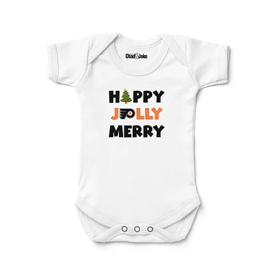 Newborn & Infant Chad Jake White Philadelphia Flyers Jolly Christmas Bodysuit
