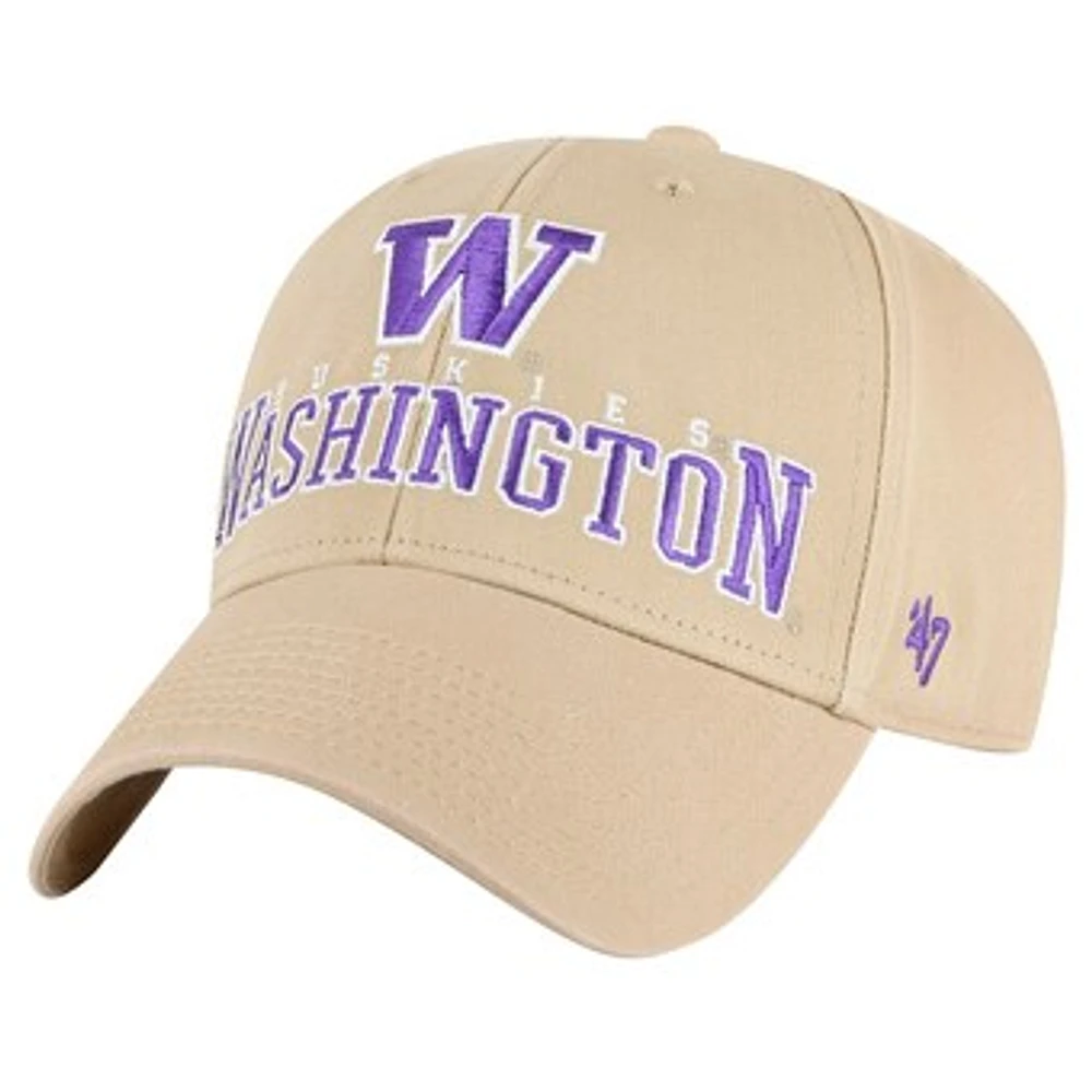 Men's '47 Khaki Washington Huskies Powell MVP Adjustable Hat