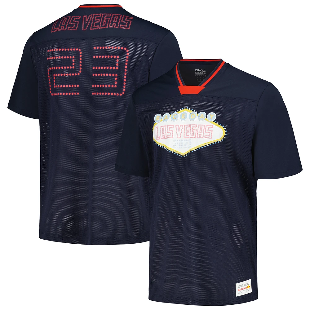 Men's Castore Navy Red Bull Racing 2023 Las Vegas Grand Prix Race Day Football Jersey