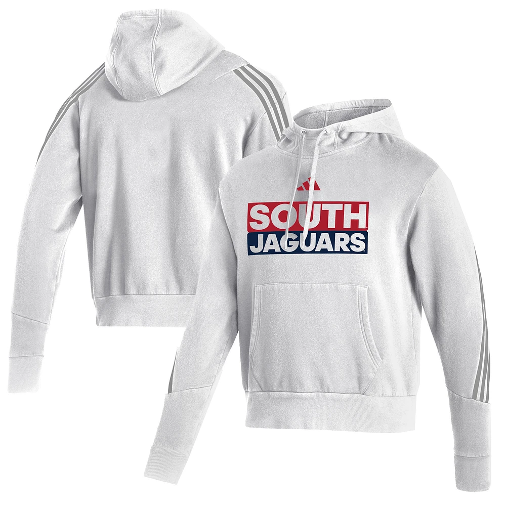 Men's adidas White South Alabama Jaguars Fashion Pullover Hoodie