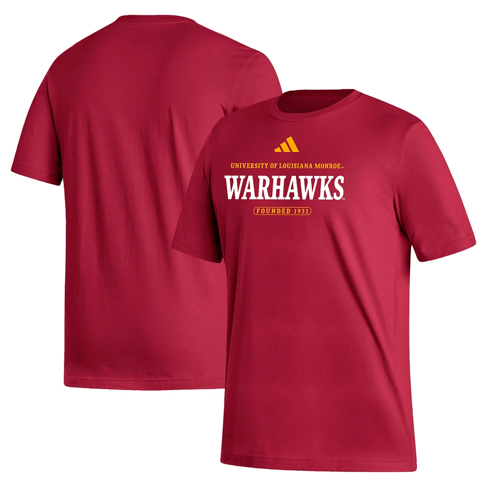 Men's adidas Maroon ULM Warhawks Fresh T-Shirt