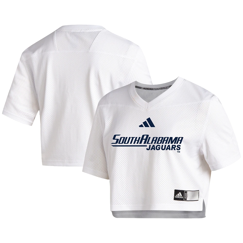 Women's adidas White South Alabama Jaguars Crop Jersey