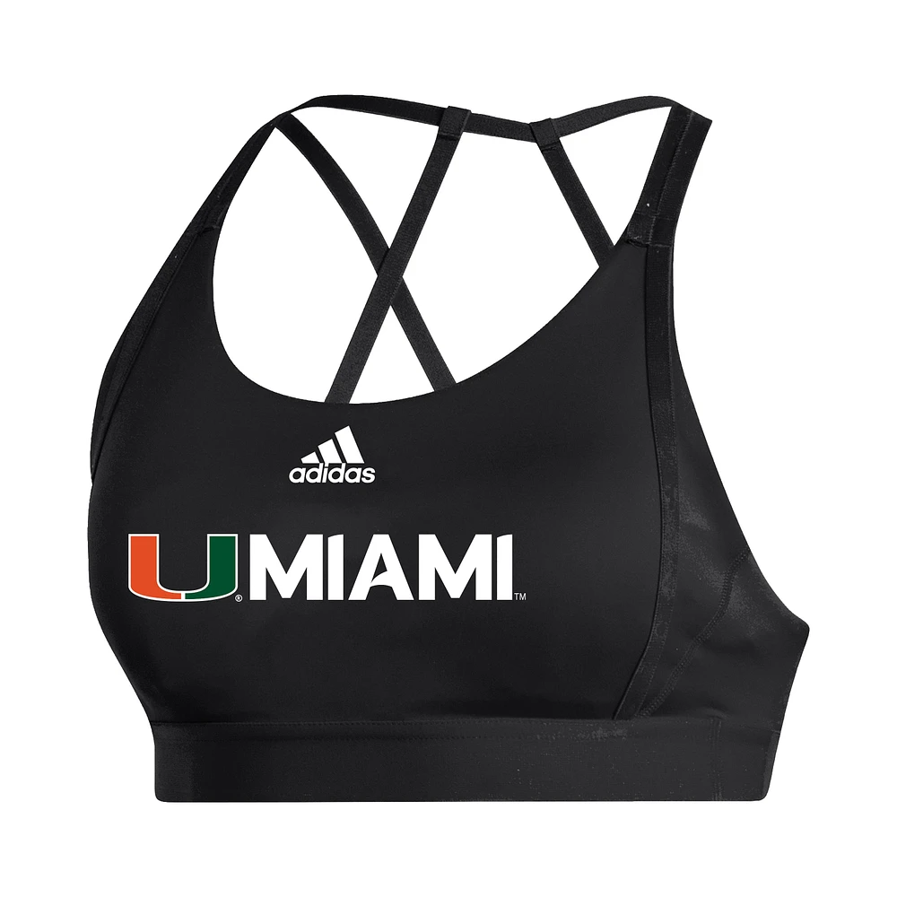 Women's adidas Black Miami Hurricanes Ultimate Bra