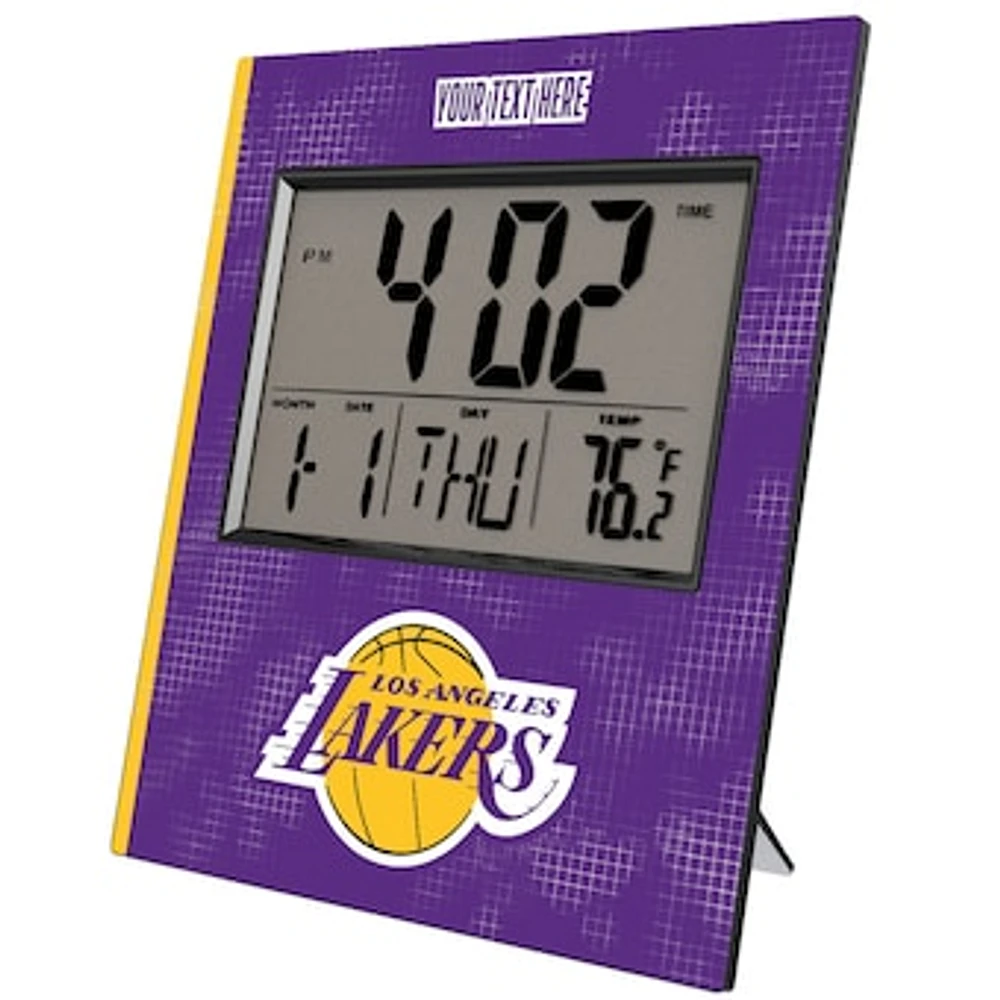 Keyscaper Los Angeles Lakers Cross Hatch Personalized Digital Desk Clock