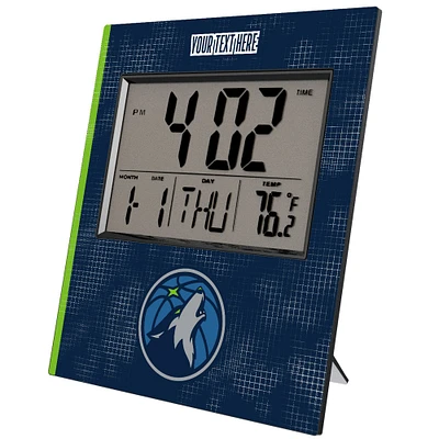 Keyscaper Minnesota Timberwolves Cross Hatch Personalized Digital Desk Clock