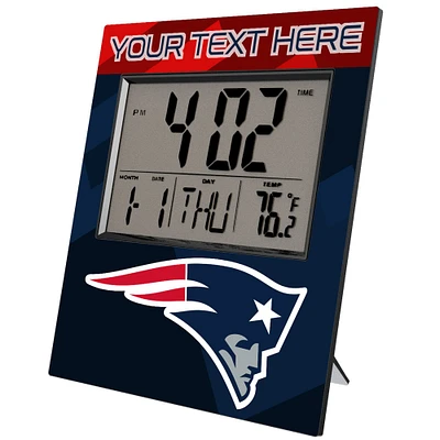 Keyscaper New England Patriots Color Block Personalized Digital Desk Clock