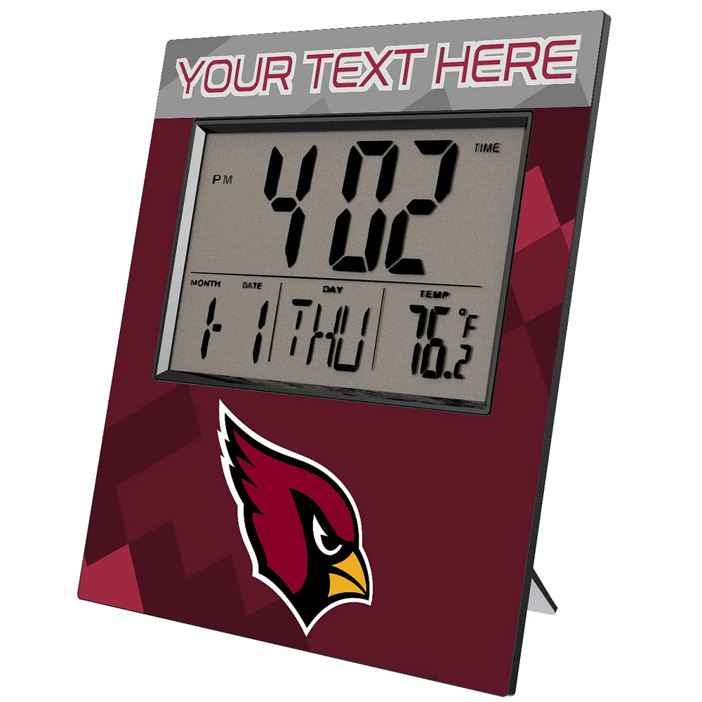Keyscaper Arizona Cardinals Color Block Personalized Digital Desk Clock