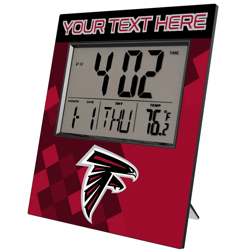 Keyscaper Atlanta Falcons Color Block Personalized Digital Desk Clock