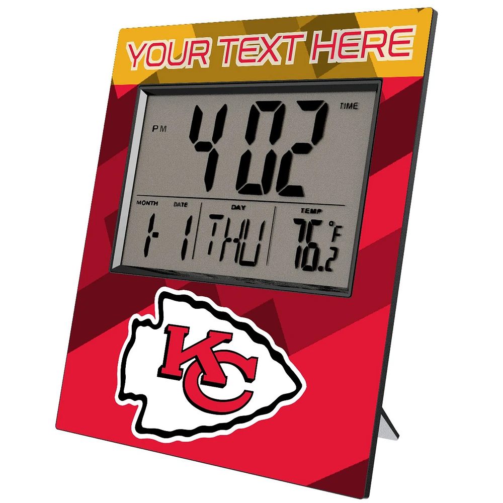 Keyscaper Kansas City Chiefs Color Block Personalized Digital Desk Clock