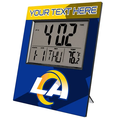 Keyscaper Los Angeles Rams Color Block Personalized Digital Desk Clock