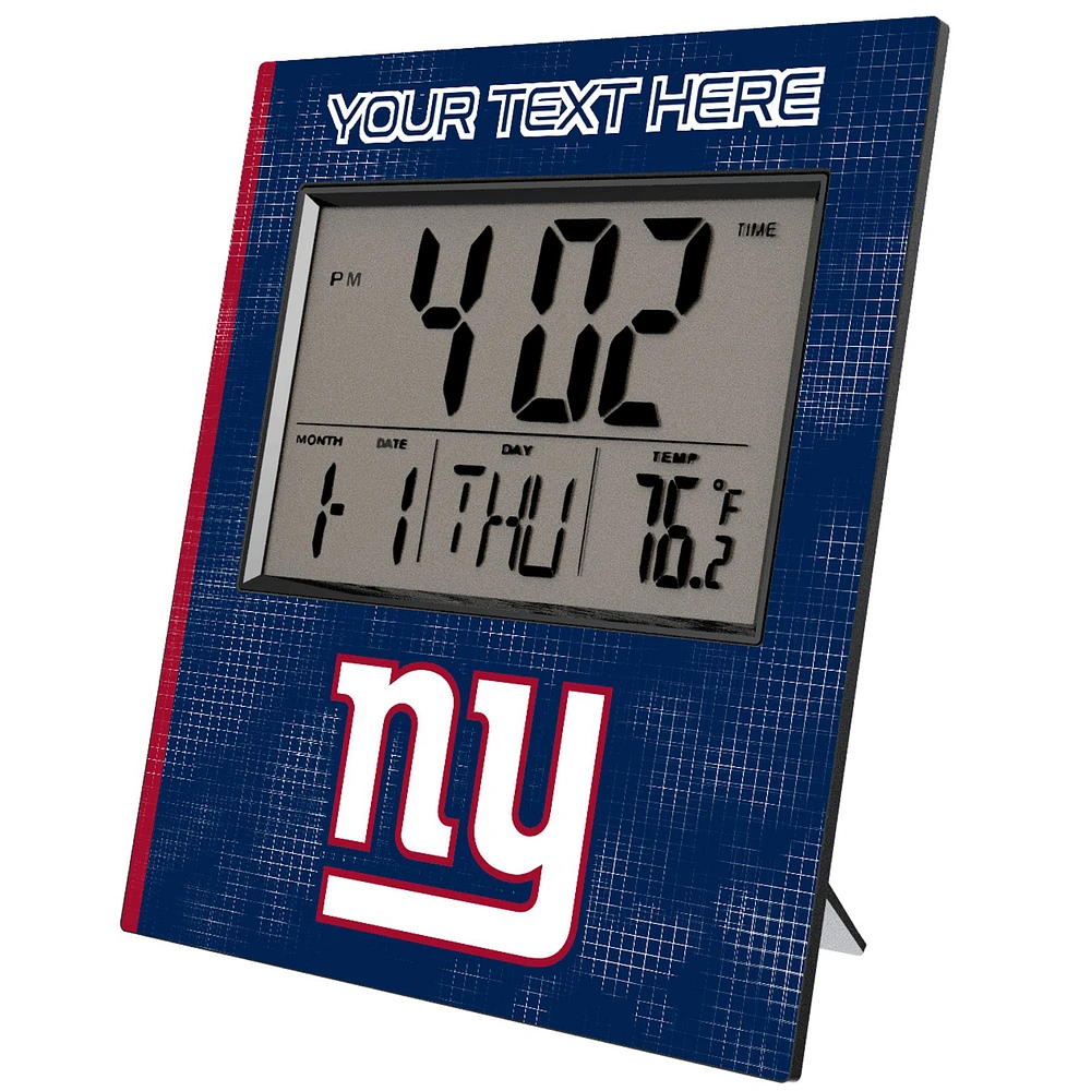 Keyscaper New York Giants Cross Hatch Personalized Digital Desk Clock