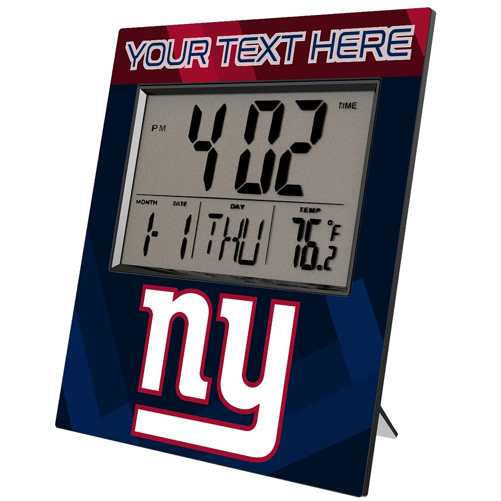 Keyscaper New York Giants Color Block Personalized Digital Desk Clock