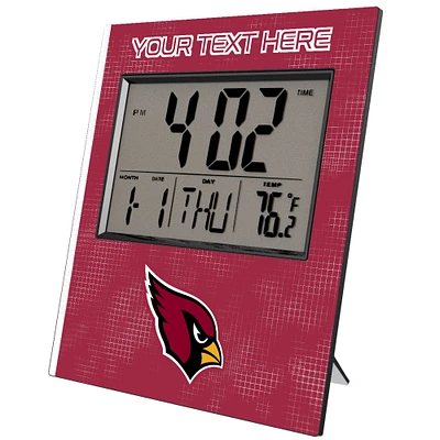 Keyscaper Arizona Cardinals Cross Hatch Personalized Digital Desk Clock