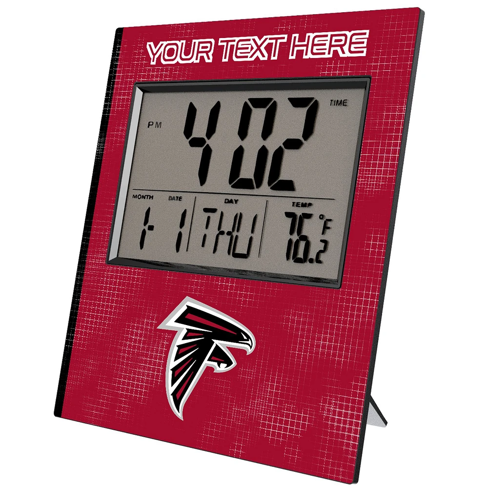 Keyscaper Atlanta Falcons Cross Hatch Personalized Digital Desk Clock