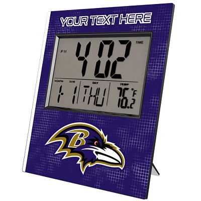 Keyscaper Baltimore Ravens Cross Hatch Personalized Digital Desk Clock