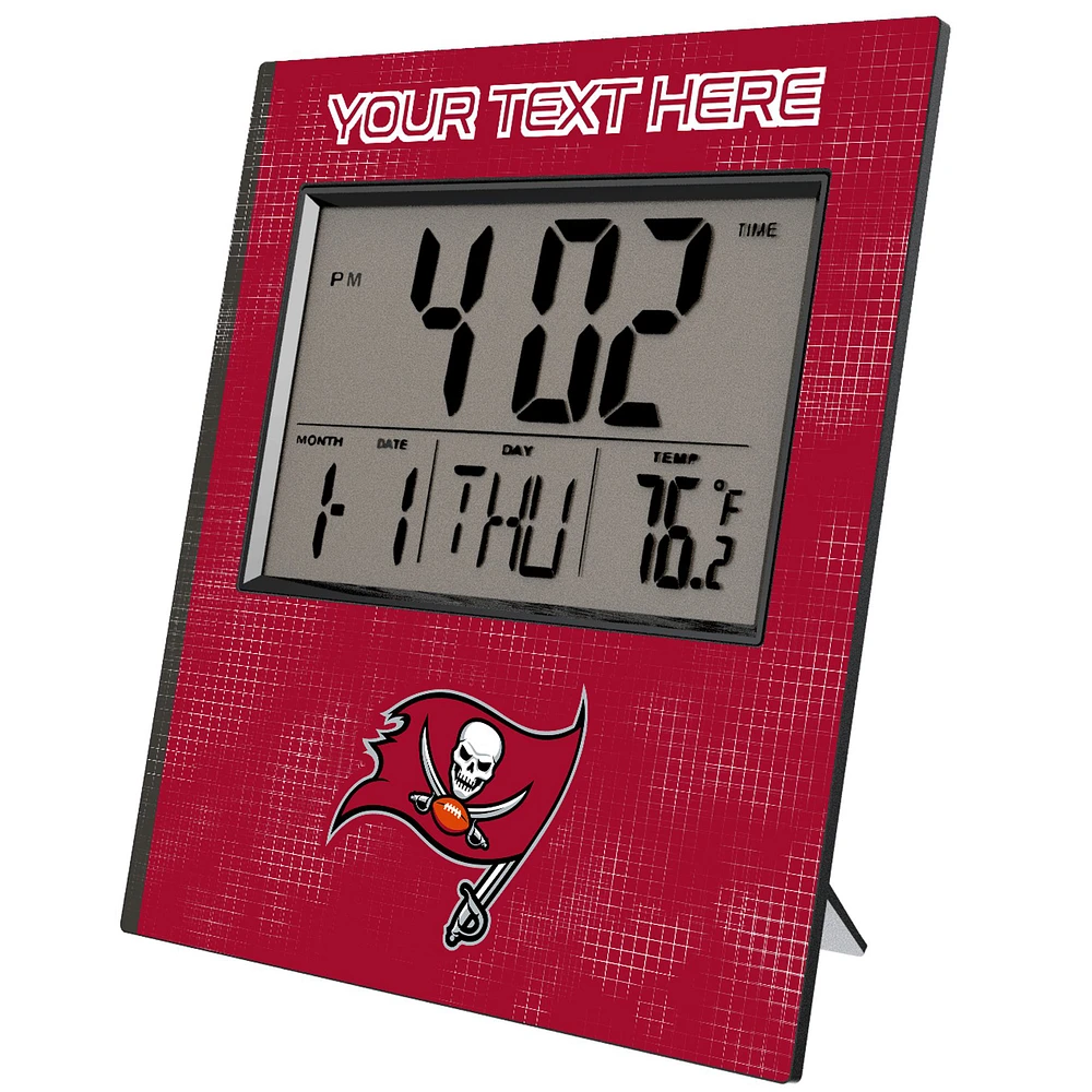Keyscaper Tampa Bay Buccaneers Cross Hatch Personalized Digital Desk Clock