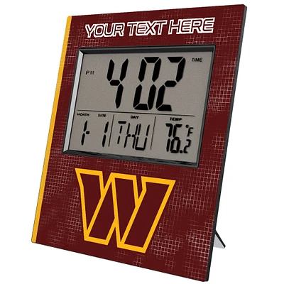Keyscaper Washington Commanders Cross Hatch Personalized Digital Desk Clock