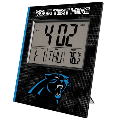 Keyscaper Carolina Panthers Cross Hatch Personalized Digital Desk Clock
