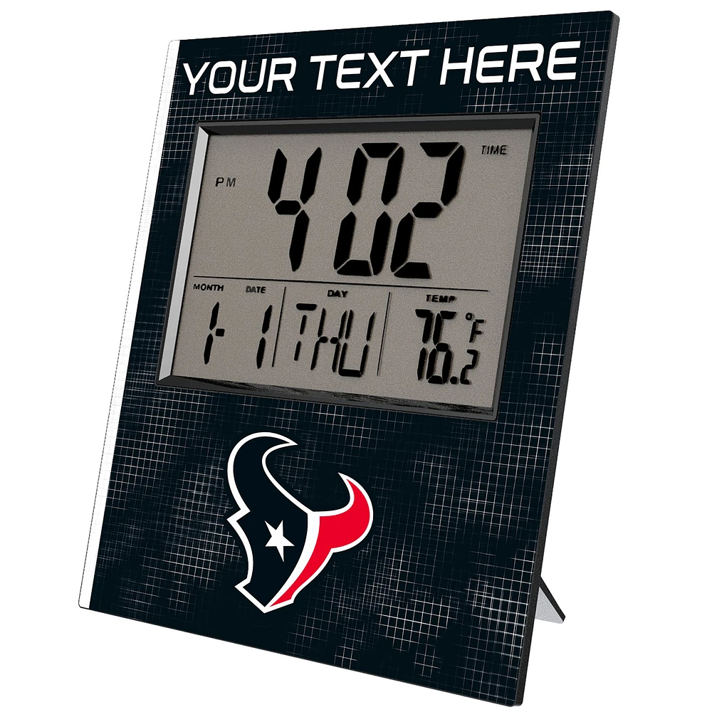 Keyscaper Houston Texans Cross Hatch Personalized Digital Desk Clock