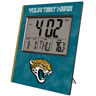 Keyscaper Jacksonville Jaguars Cross Hatch Personalized Digital Desk Clock