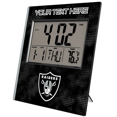 Keyscaper Las Vegas Raiders Cross Hatch Personalized Digital Desk Clock