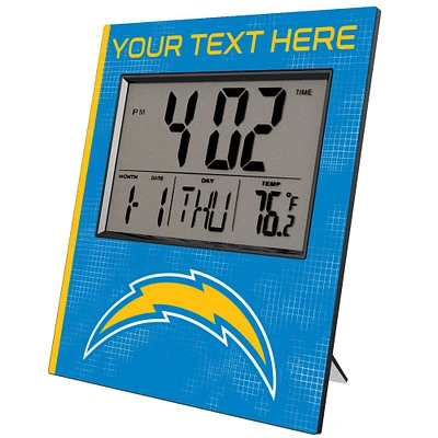 Keyscaper Los Angeles Chargers Cross Hatch Personalized Digital Desk Clock