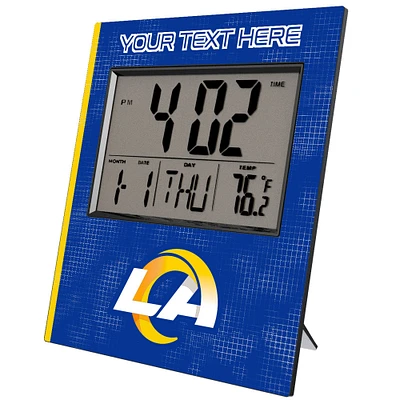 Keyscaper Los Angeles Rams Cross Hatch Personalized Digital Desk Clock