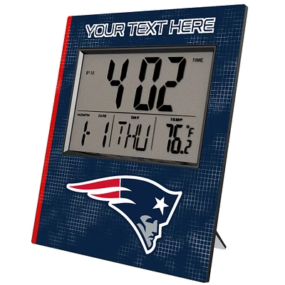 Keyscaper New England Patriots Cross Hatch Personalized Digital Desk Clock
