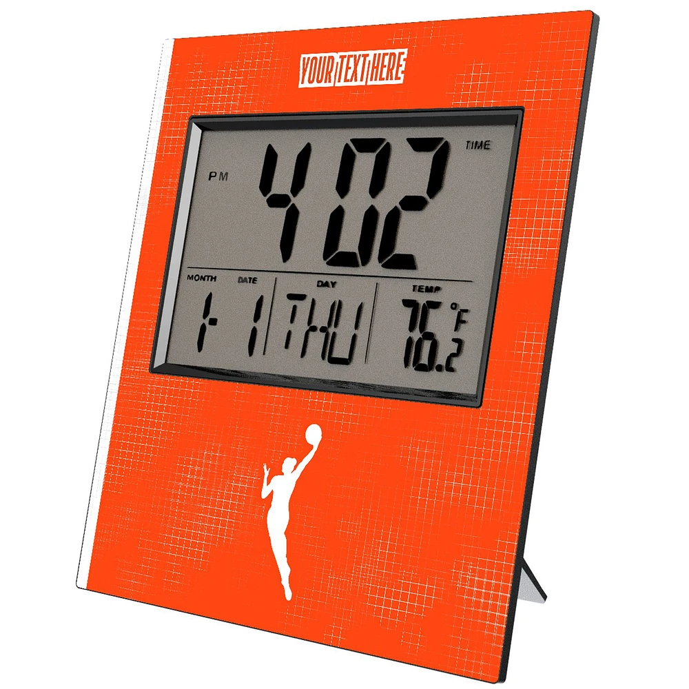 Keyscaper WNBA Cross Hatch Personalized Digital Desk Clock