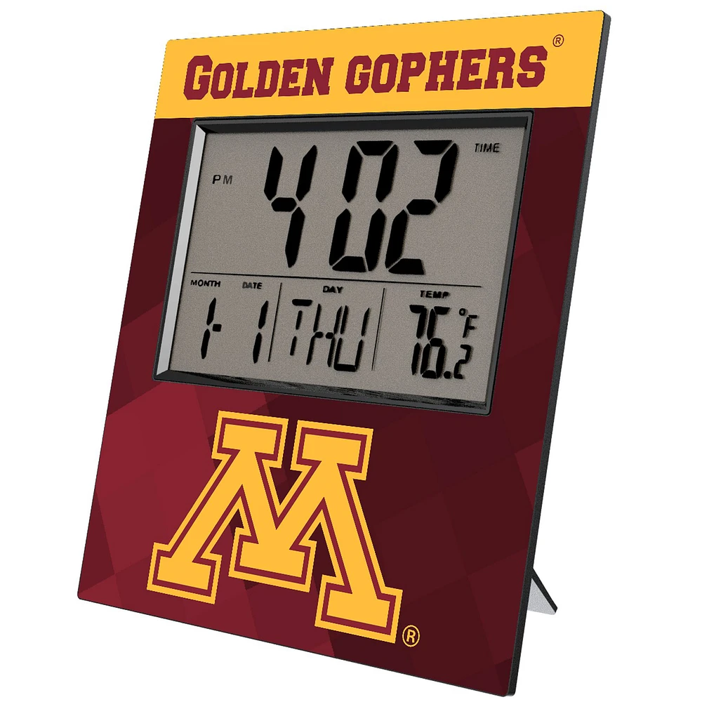 Keyscaper Minnesota Golden Gophers Color Block Digital Desk Clock