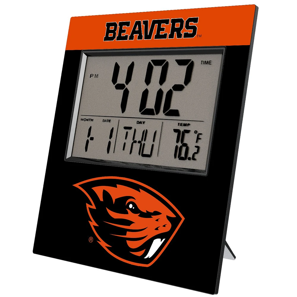 Keyscaper Oregon State Beavers Color Block Digital Desk Clock