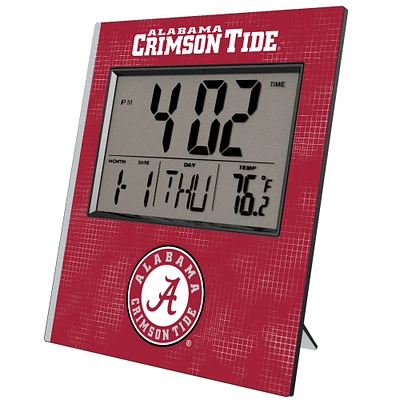 Keyscaper Alabama Crimson Tide Cross Hatch Digital Desk Clock