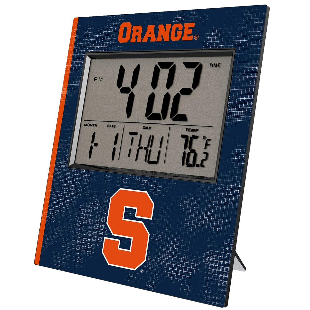 Keyscaper Syracuse Orange Cross Hatch Digital Desk Clock
