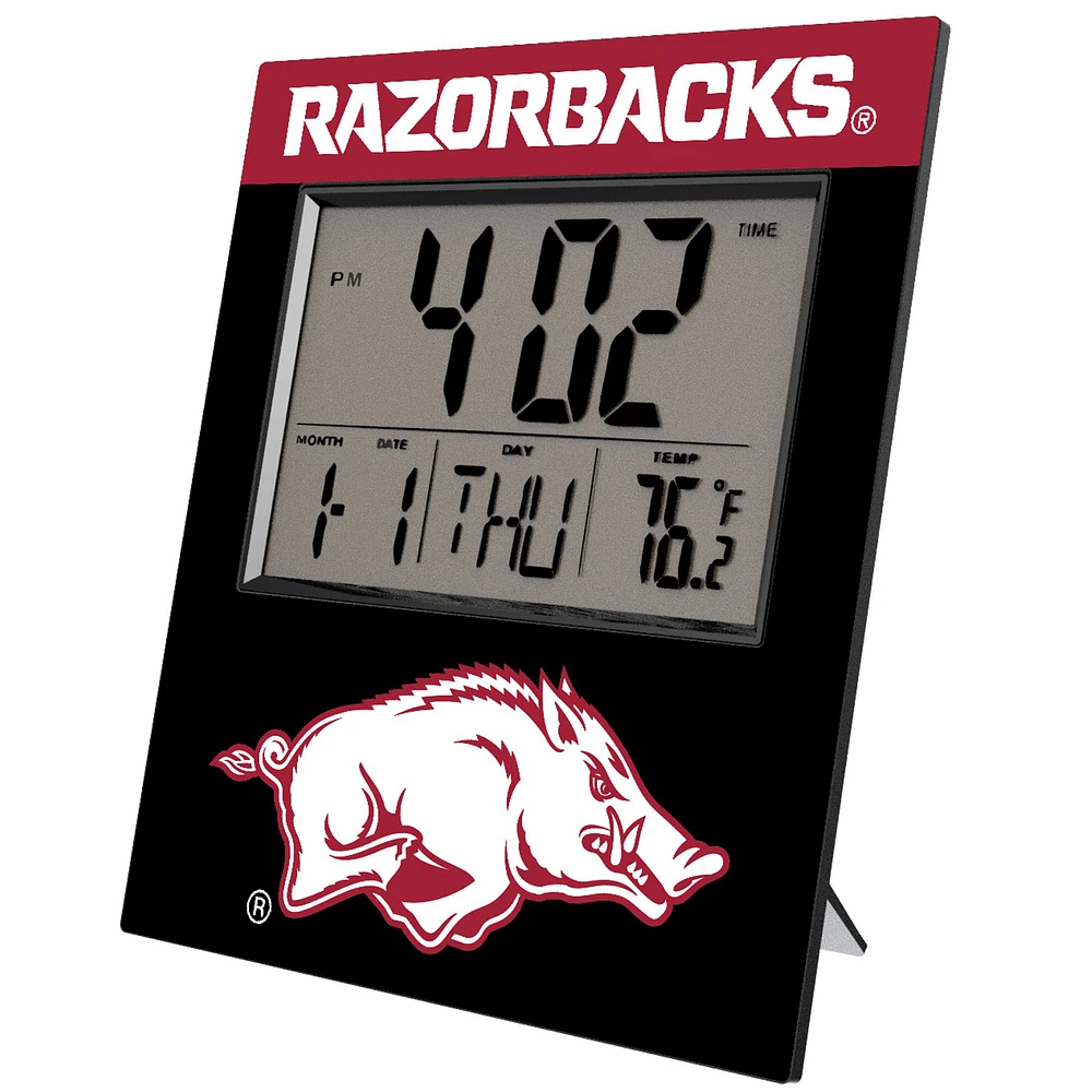 Keyscaper Arkansas Razorbacks Color Block Digital Desk Clock
